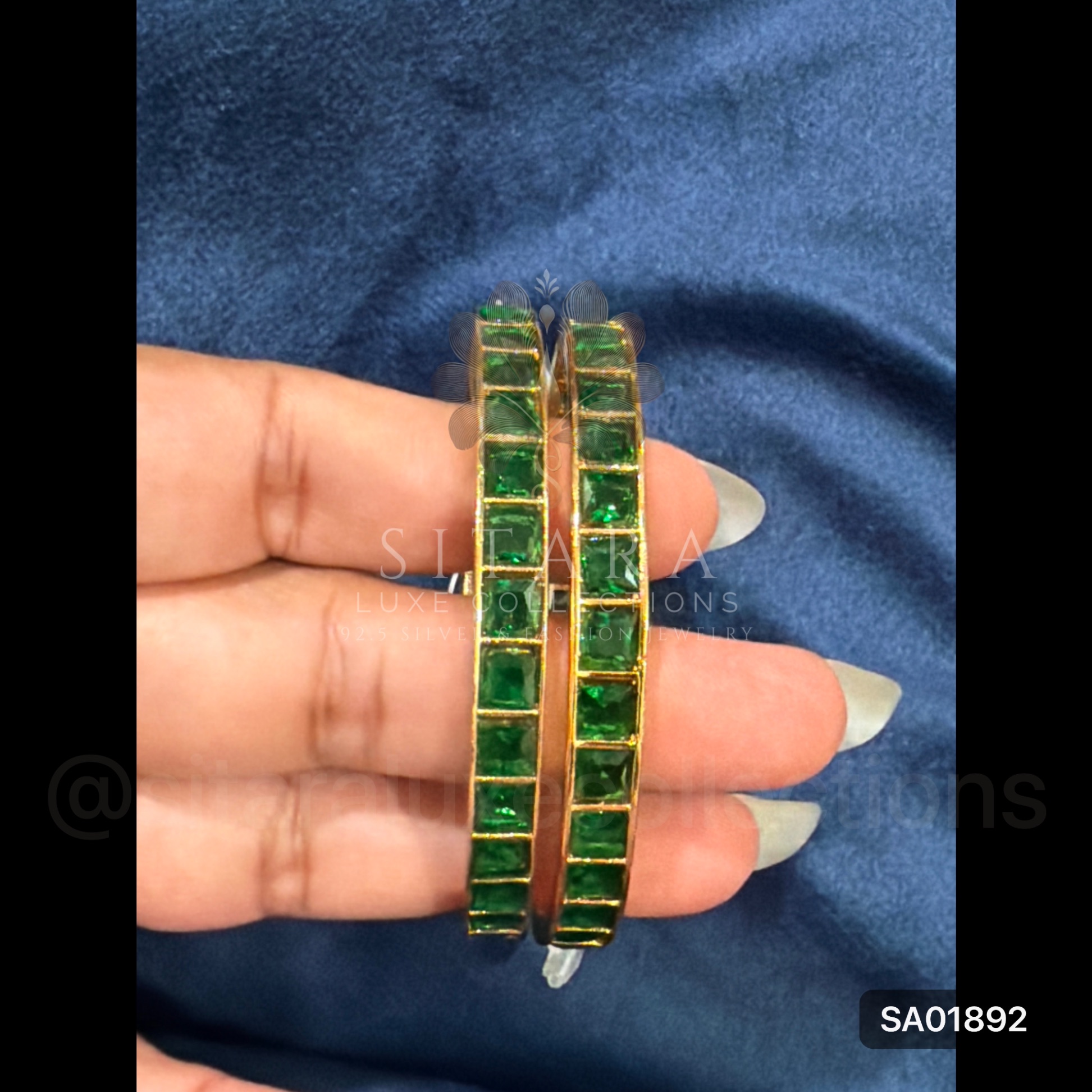 Ruby And Green Traditional Stone Bangle
