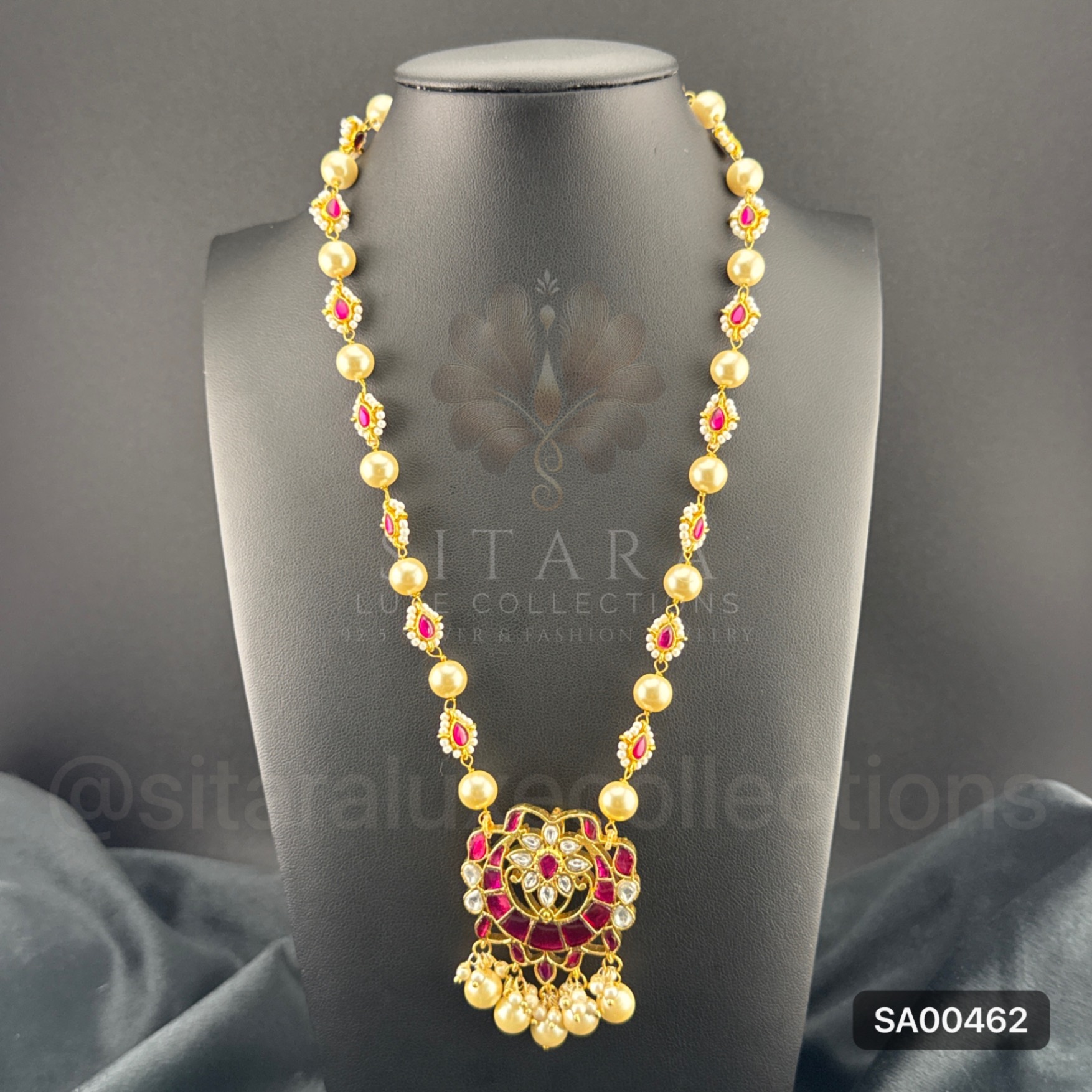 Bead And Kundan Alternate Chain