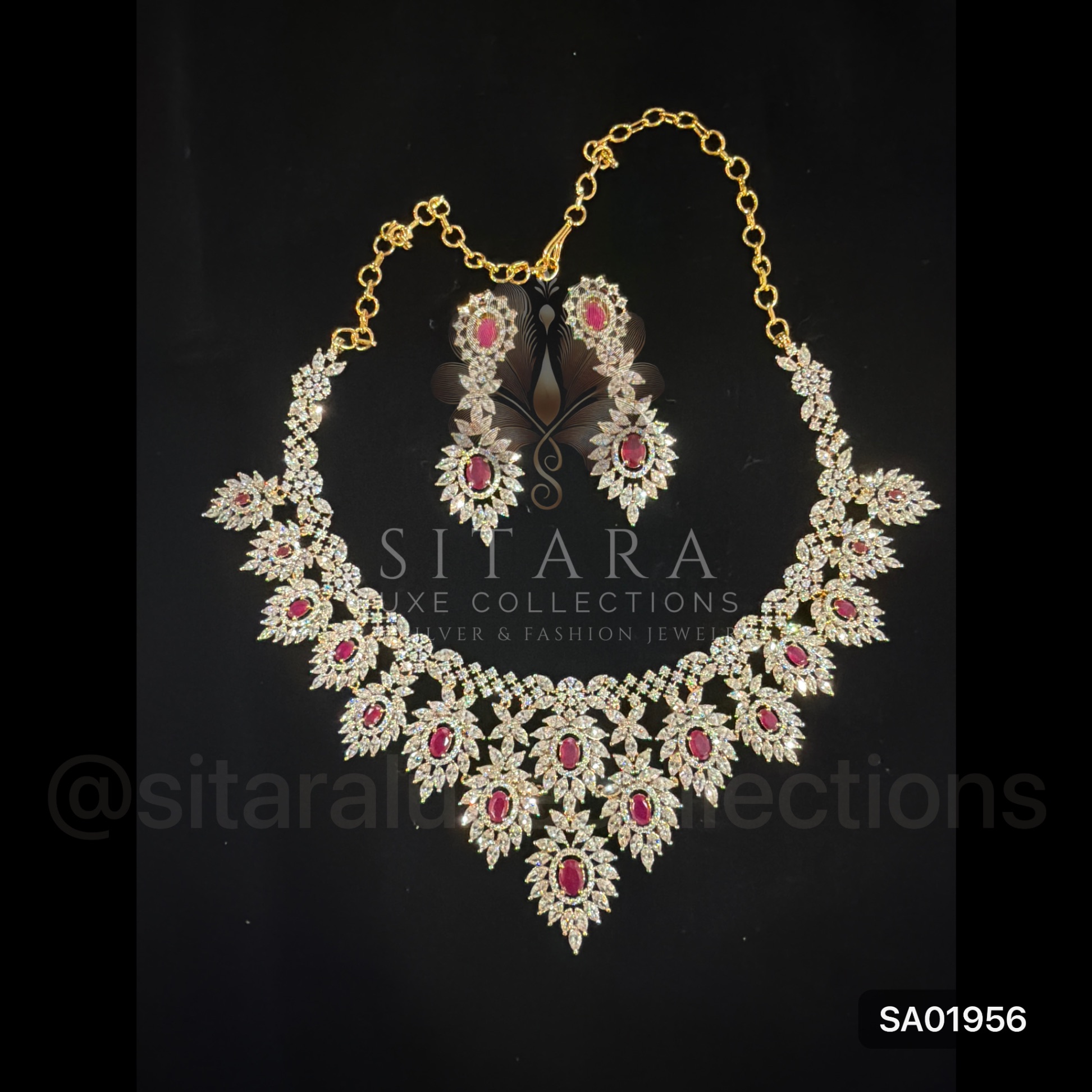 Ruby/ Emerald Grand CZ Set