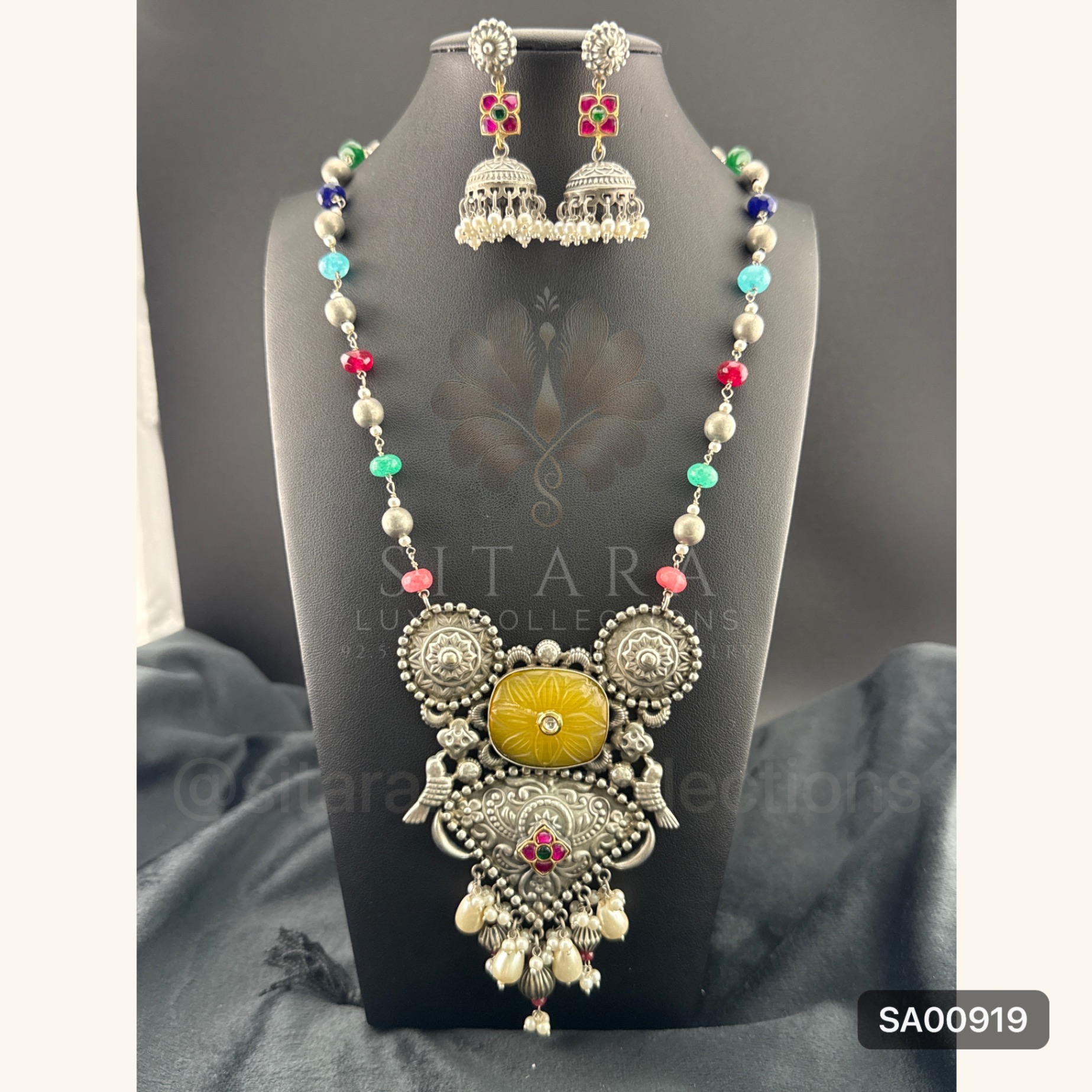 Fusion Kundan Set With Jhumka