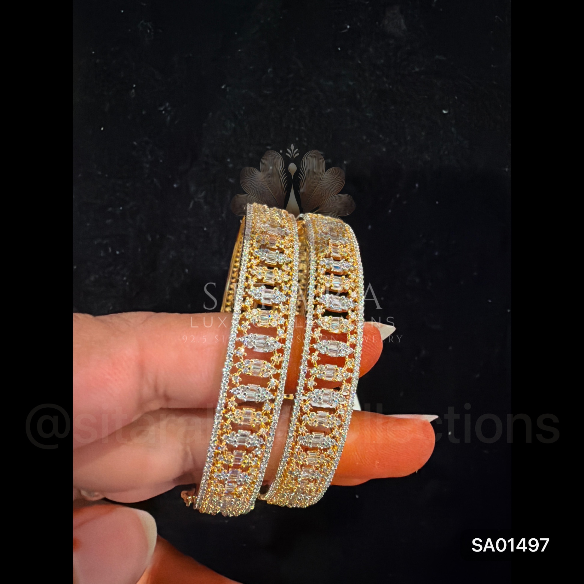 Openable Dual Tone CZ Bangle
