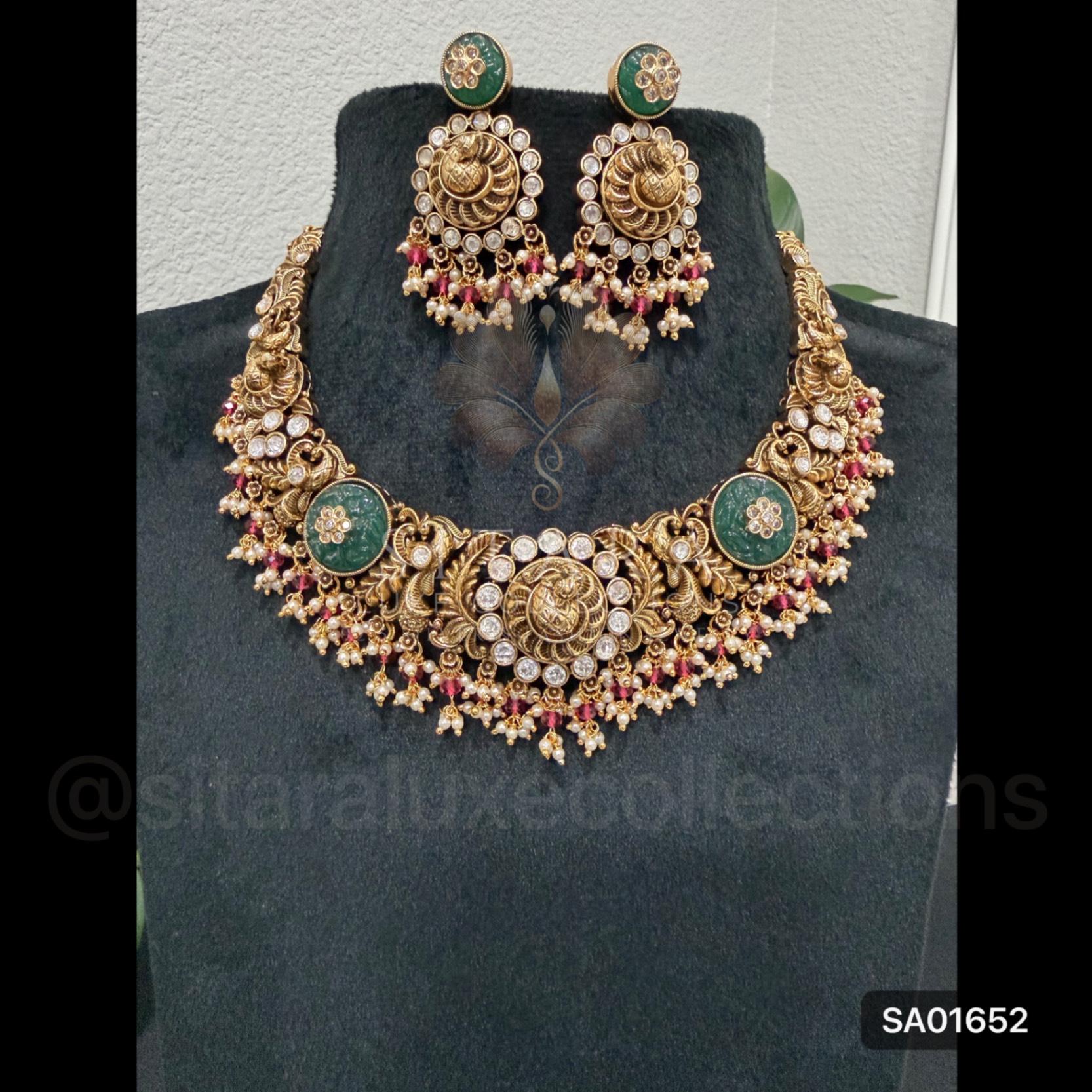 Nakshi Peacock Moissanite Set