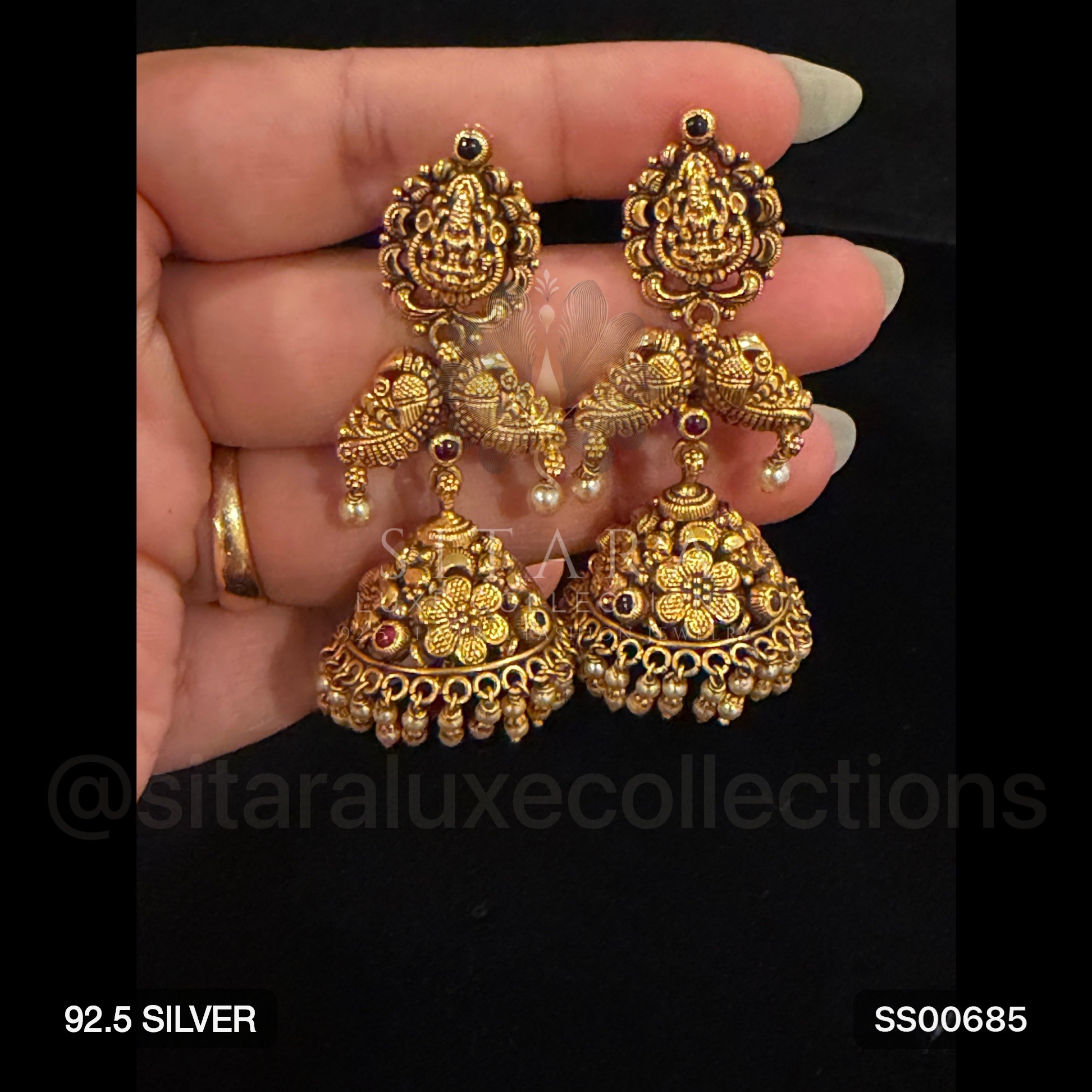 Nakshi Lakshmi Peacock Jhumkas