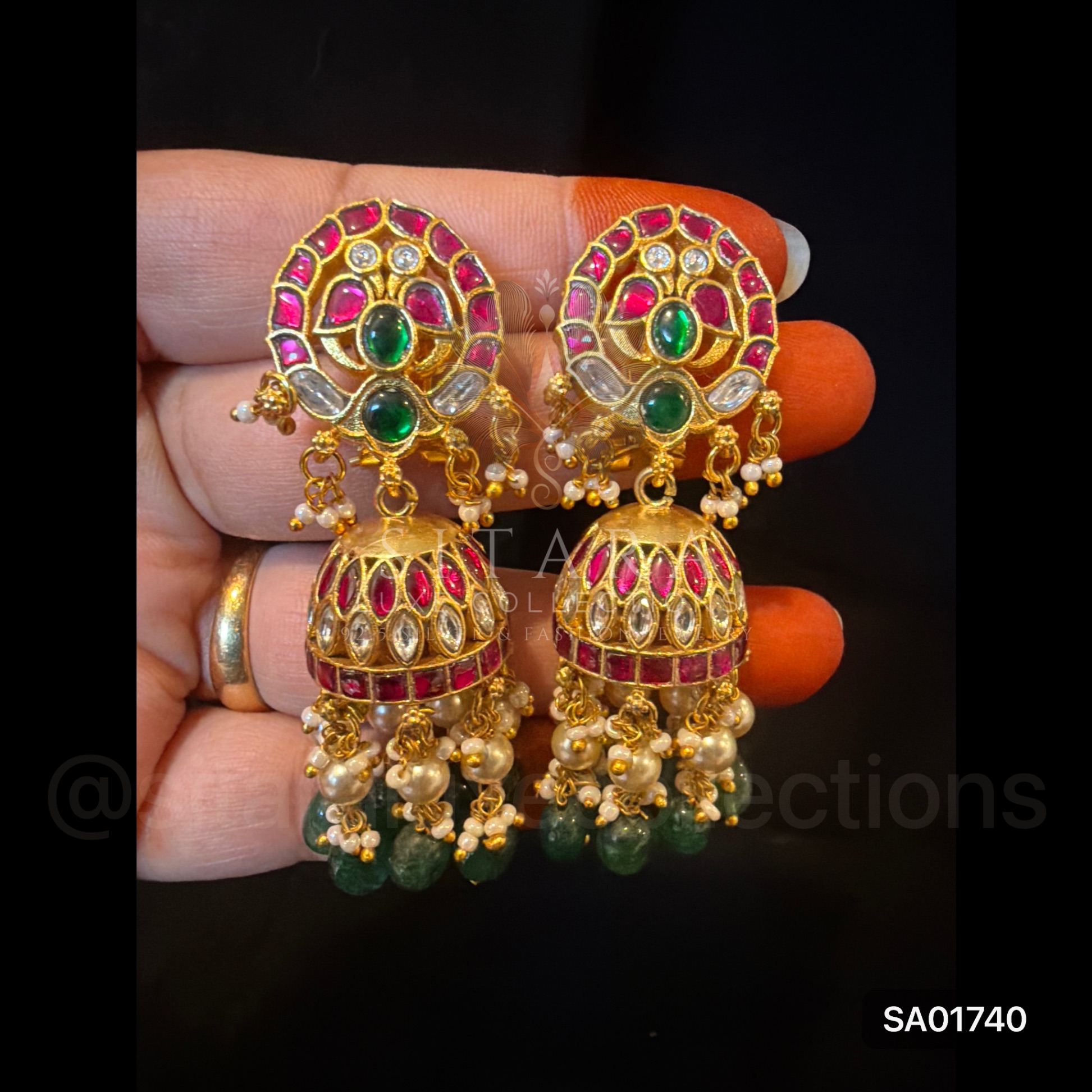 Jadau Kundan Parrot Jhumka