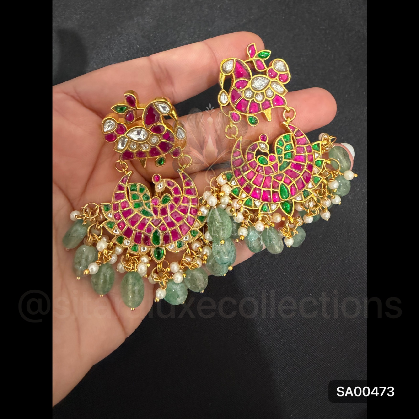 Peacock Jadau Kundan Earrings