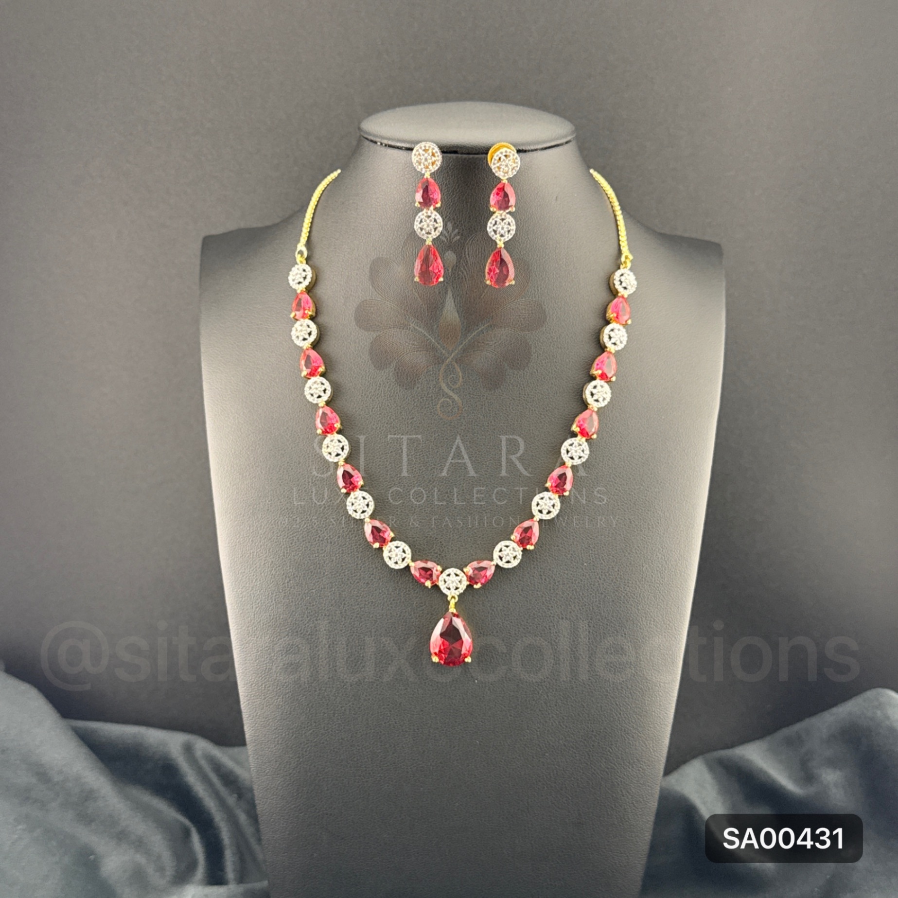 Ruby Drop Neckset