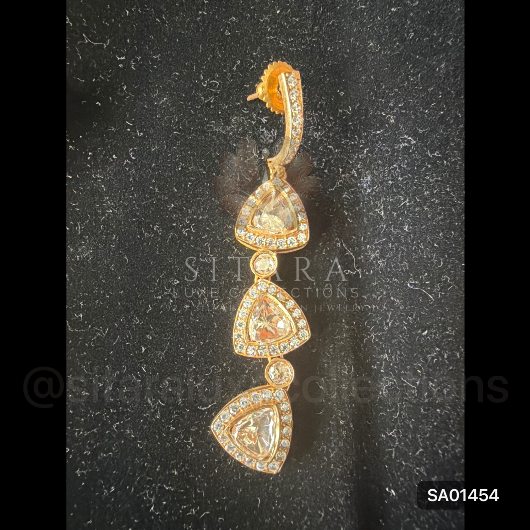 Moissanite 3 Drop Hangings