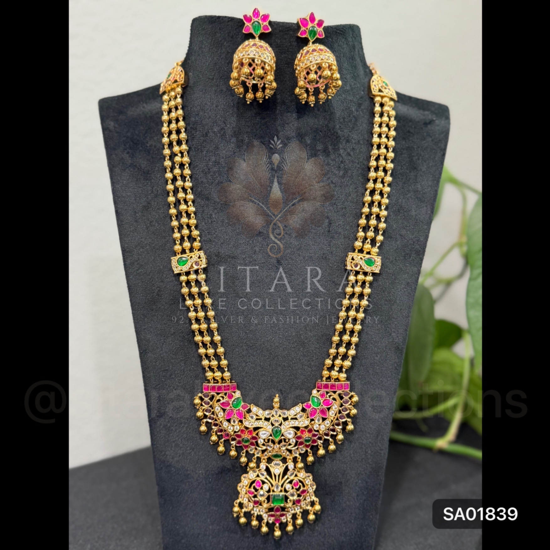 Traditional Kempu Haaram Set