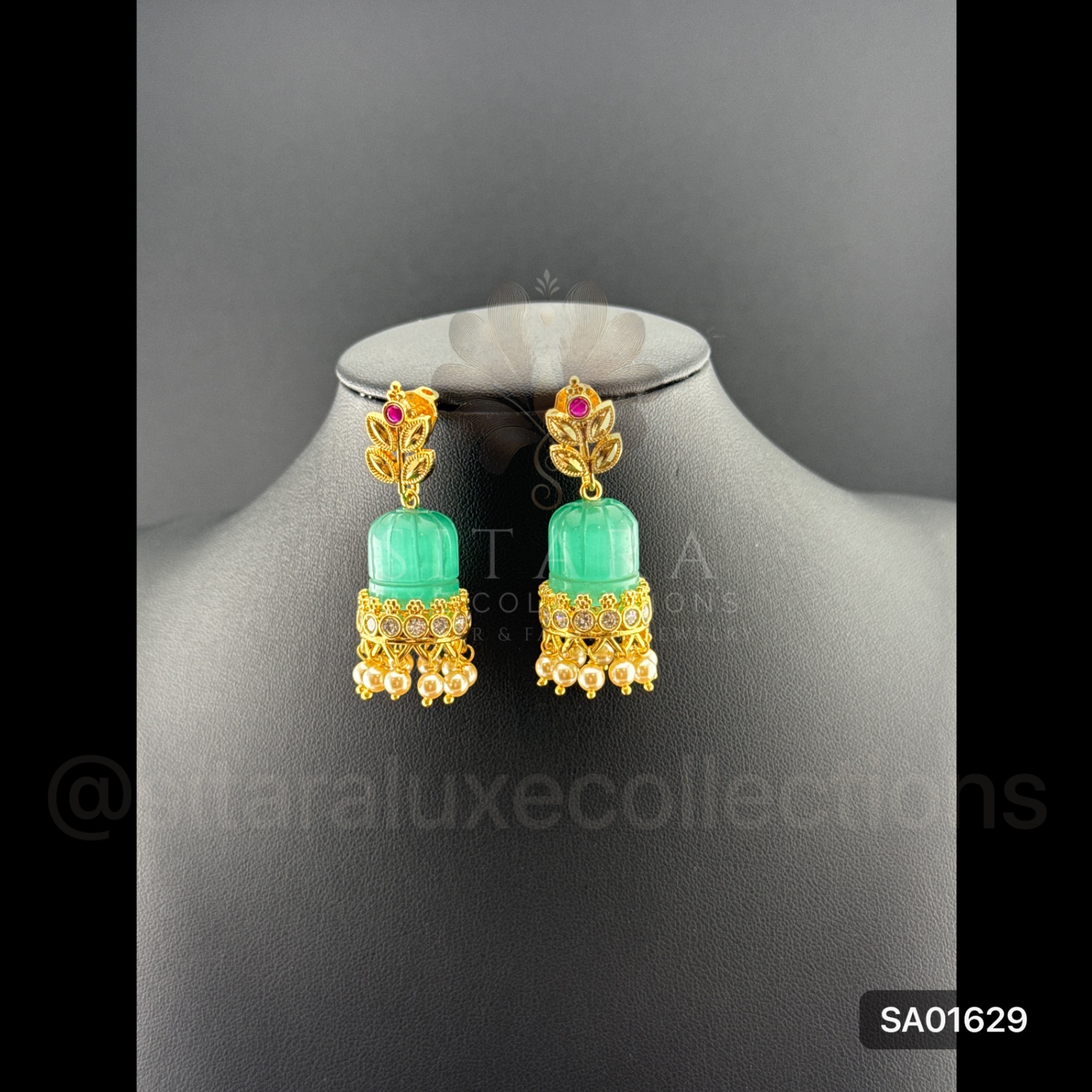 6-In-1 Changeable Glass Jhumkas (Red, Blue, Mint, Black, Candy, Yellow)