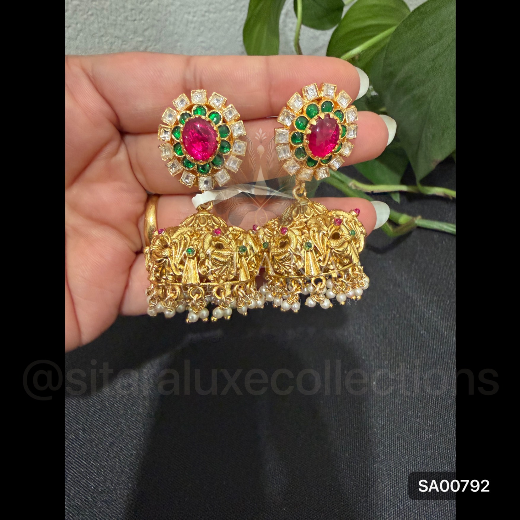 Moissanite Nakshi Jhumkas