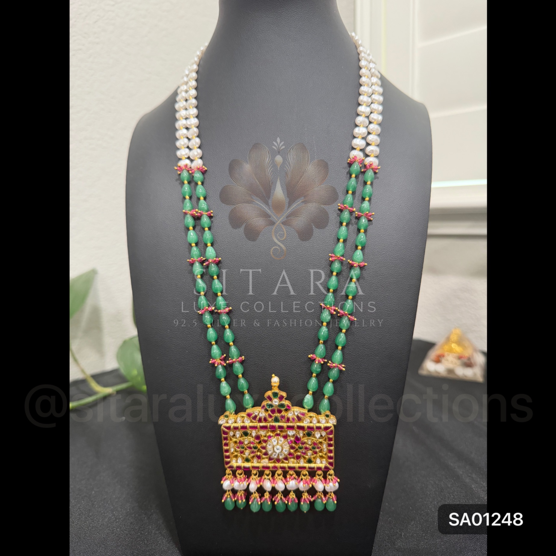 Pearl Chain With Kundan Pendant