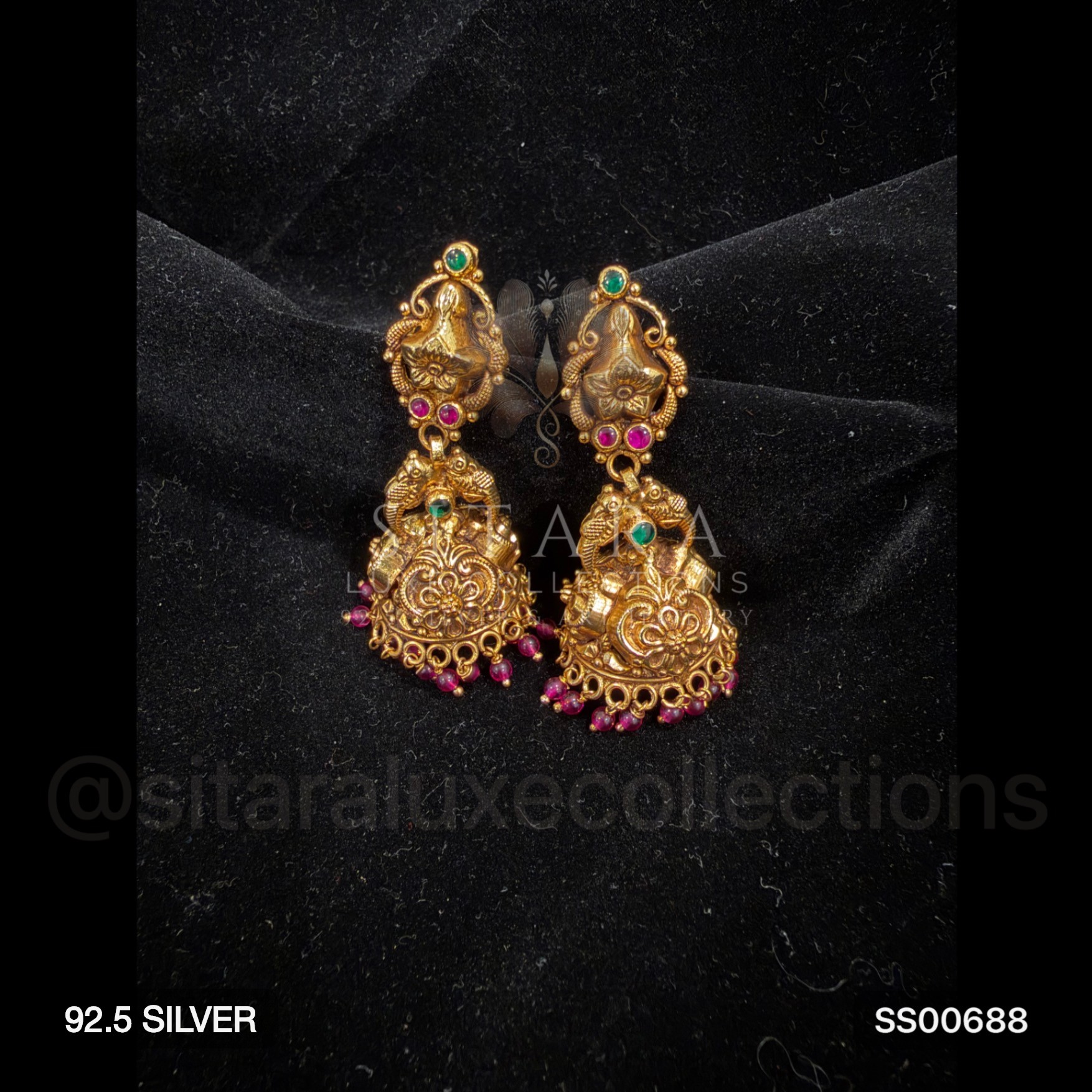 Nakshi Parrot Flower Jhumkas