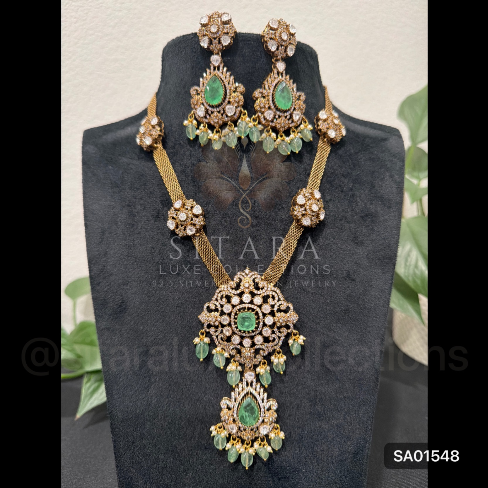 Russian Mint Patti Moissanite Victorian Haaram