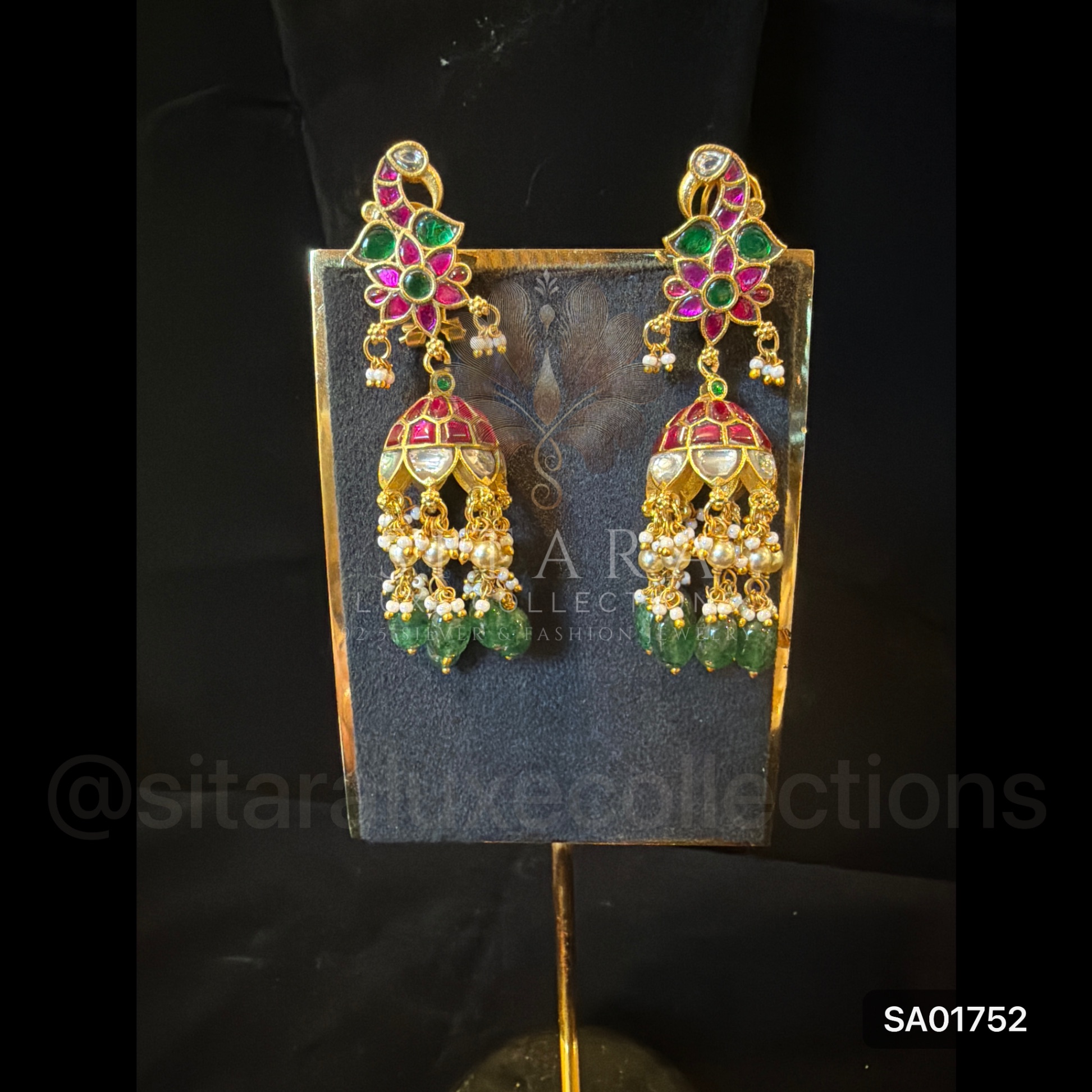Flower Peacock Long Jhumka