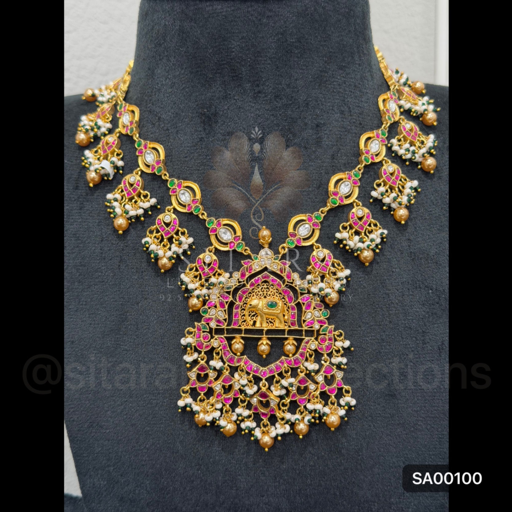Jadav Elephant Necklace Set