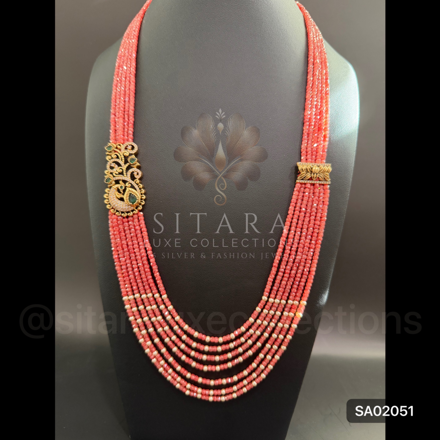 Double Side Pendant CZ Bead Mala