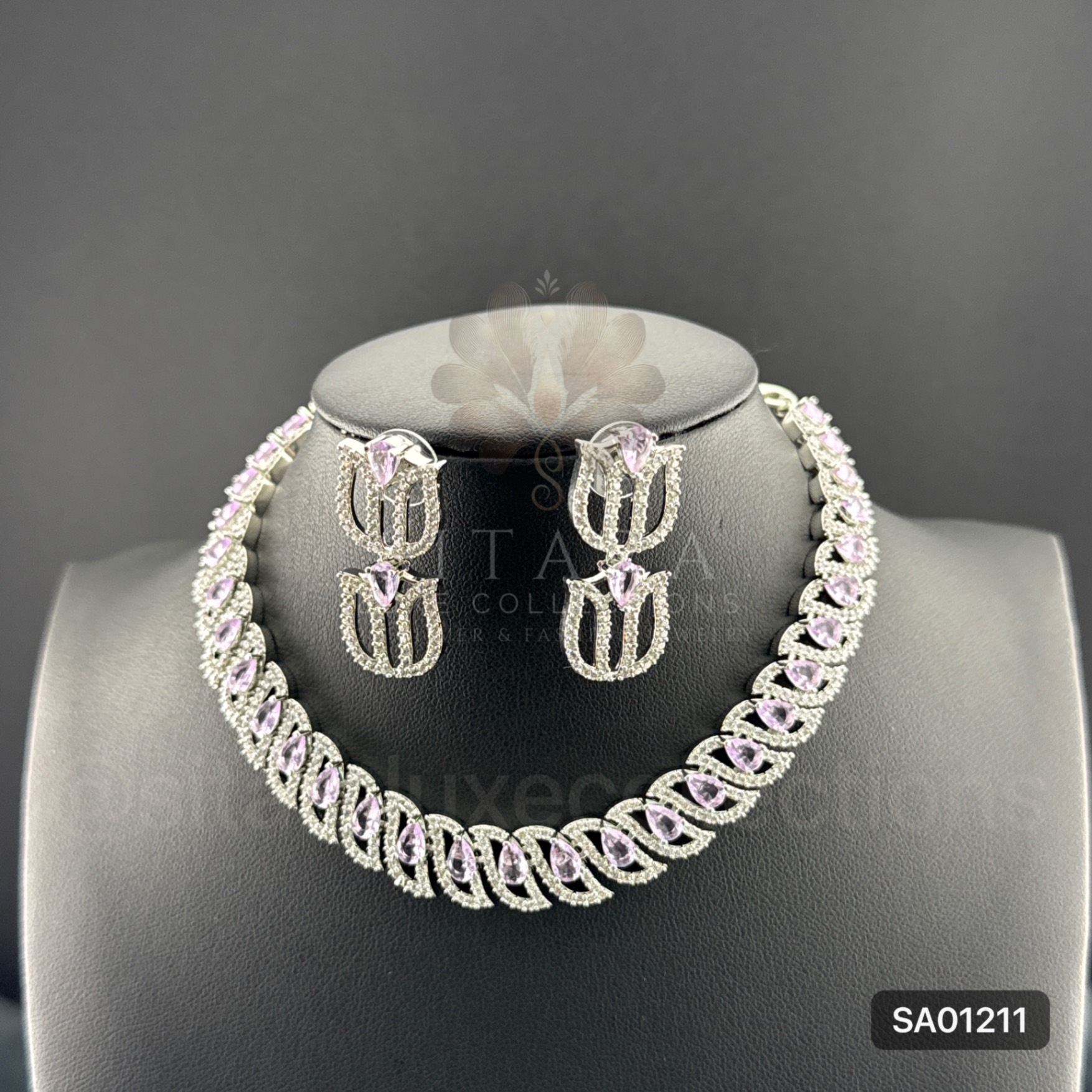 White Polish CZ Set With Tikka