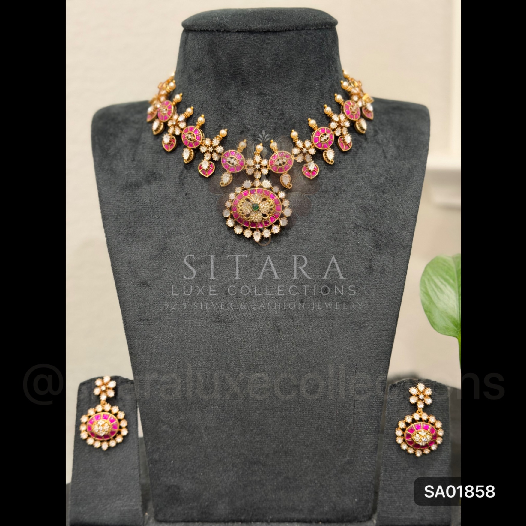 Fusion Kundan Moissanite Necklace Set