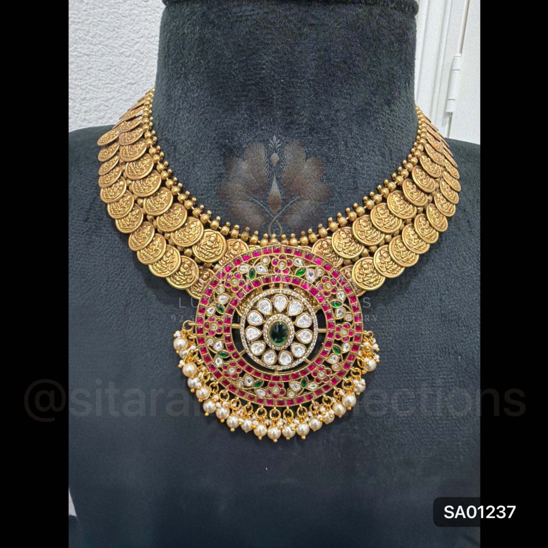 Round Jadau Kasu Necklace