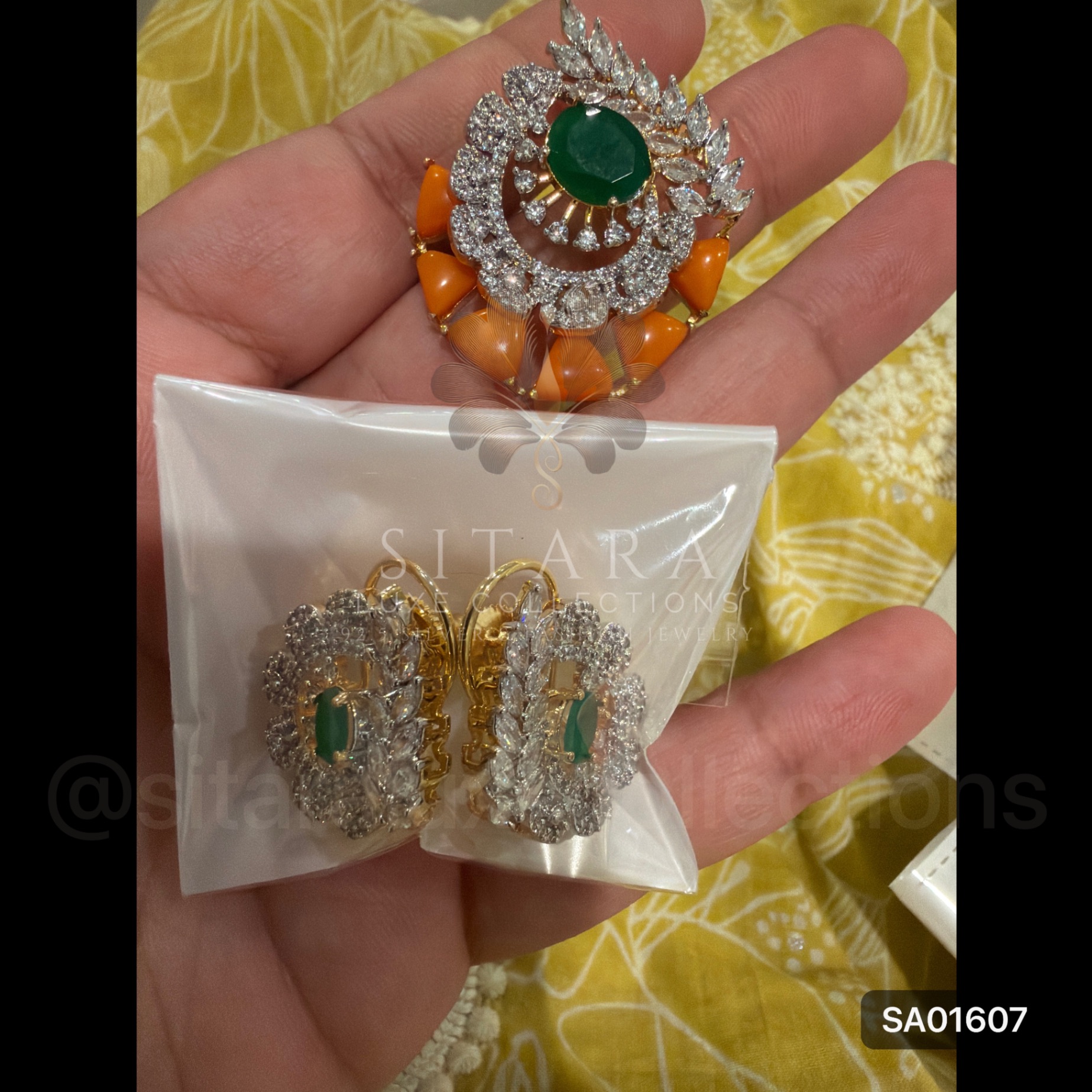 Coral Pendant Sets (Green/Purple)