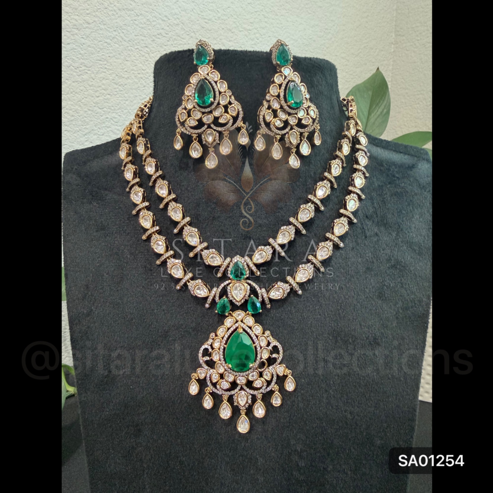 Mehendi Green & Ruby Necklace Set