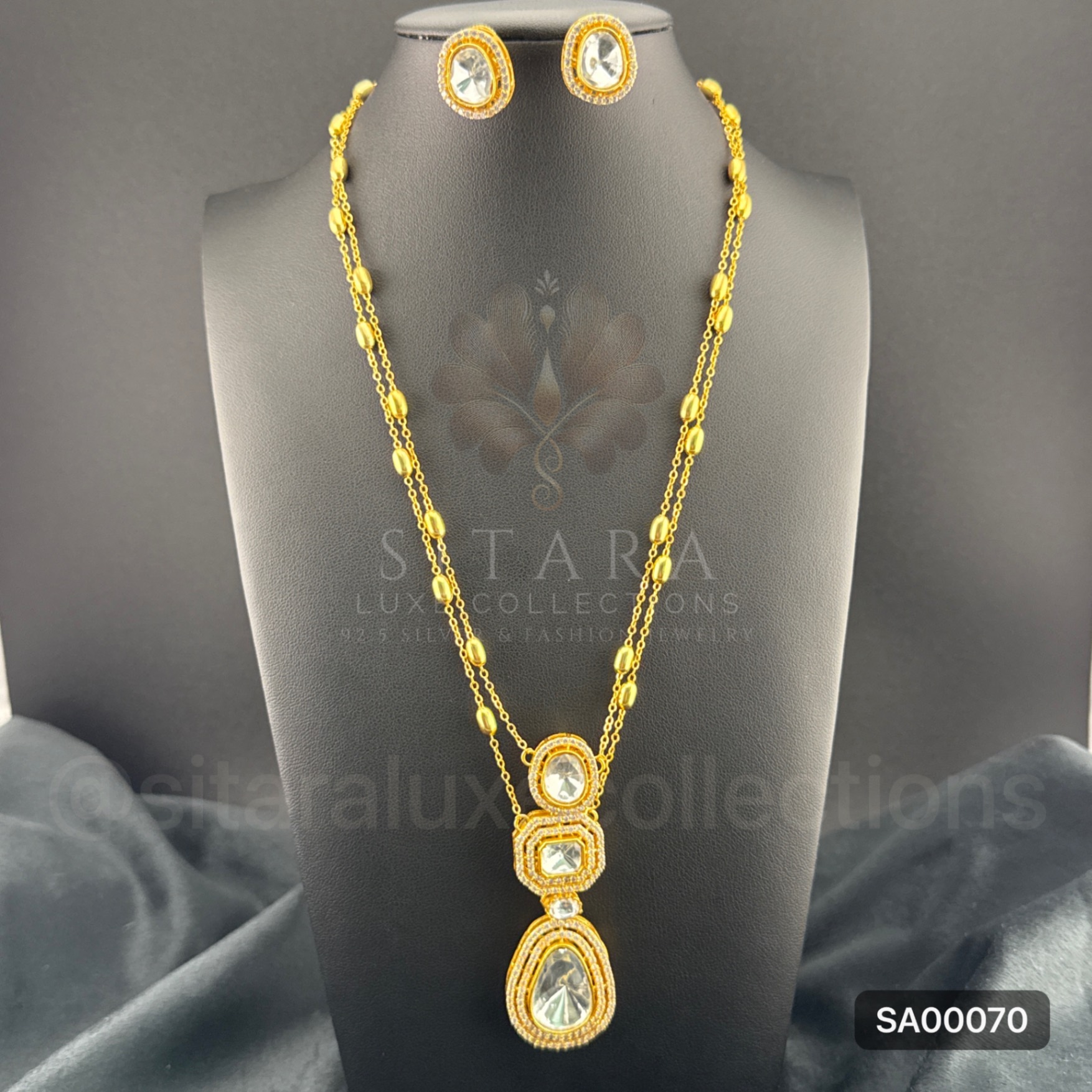 Long Mossanite Double Chain