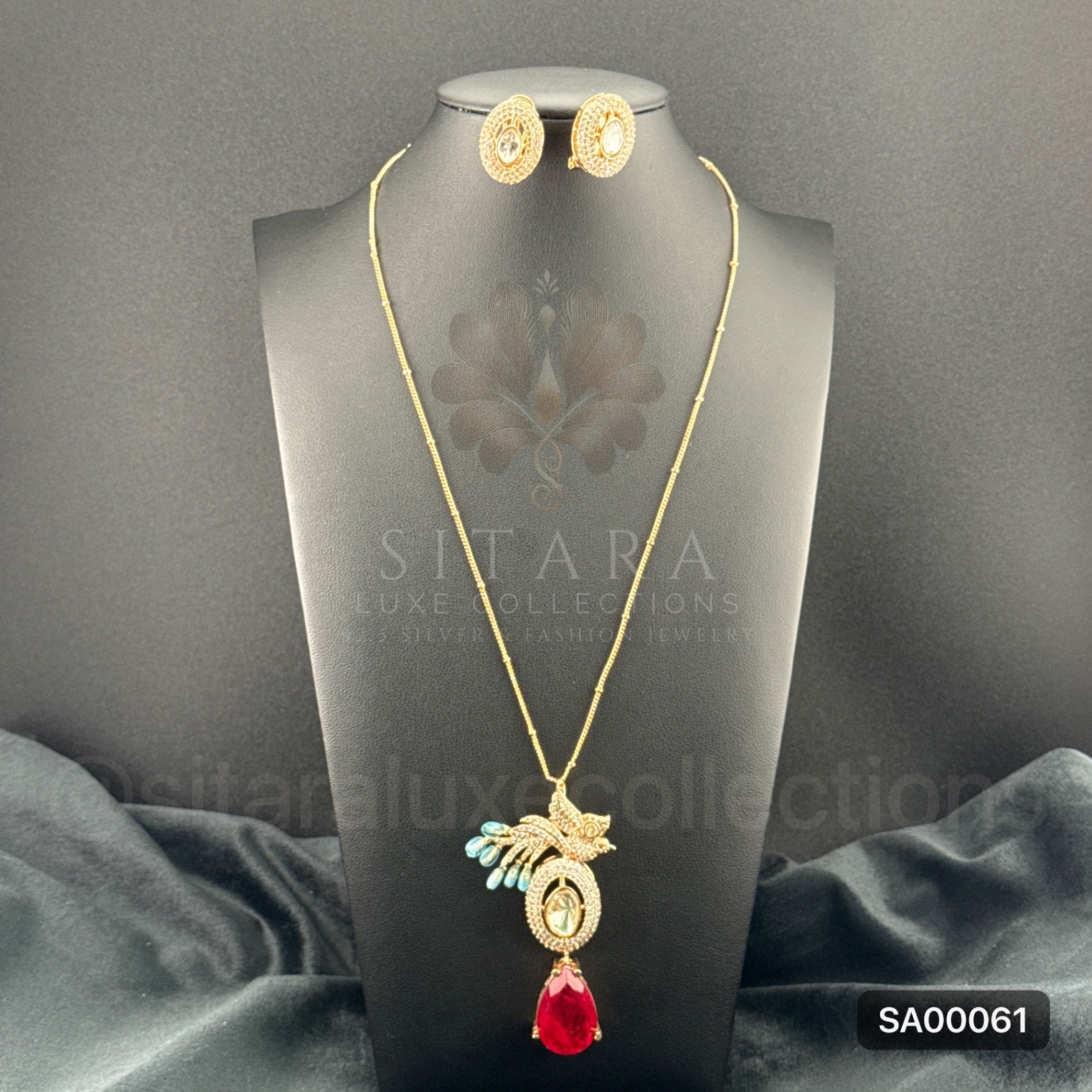 Carrot Polish Peacock Chain Set