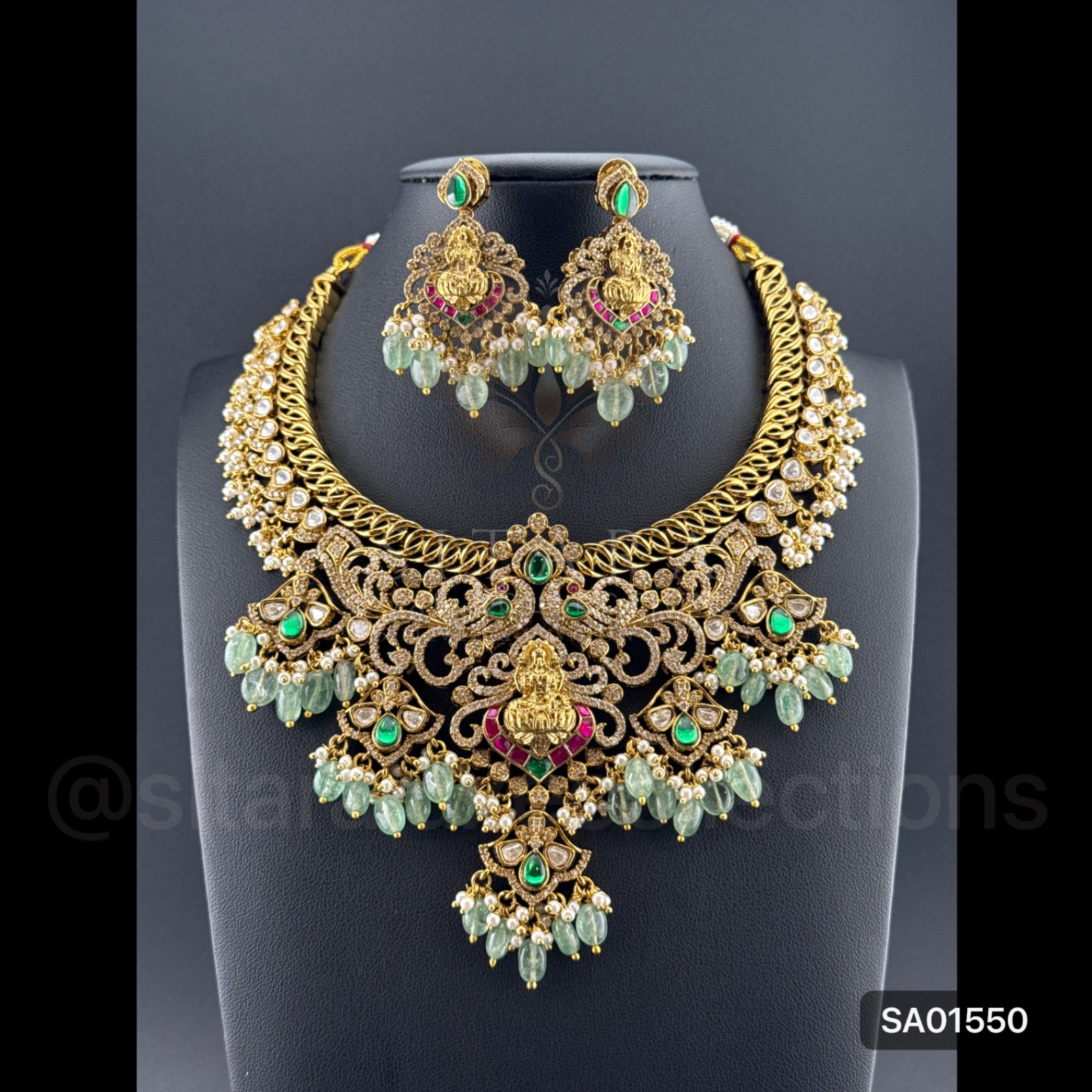 Antique Jalebi Moissanite Necklace Set