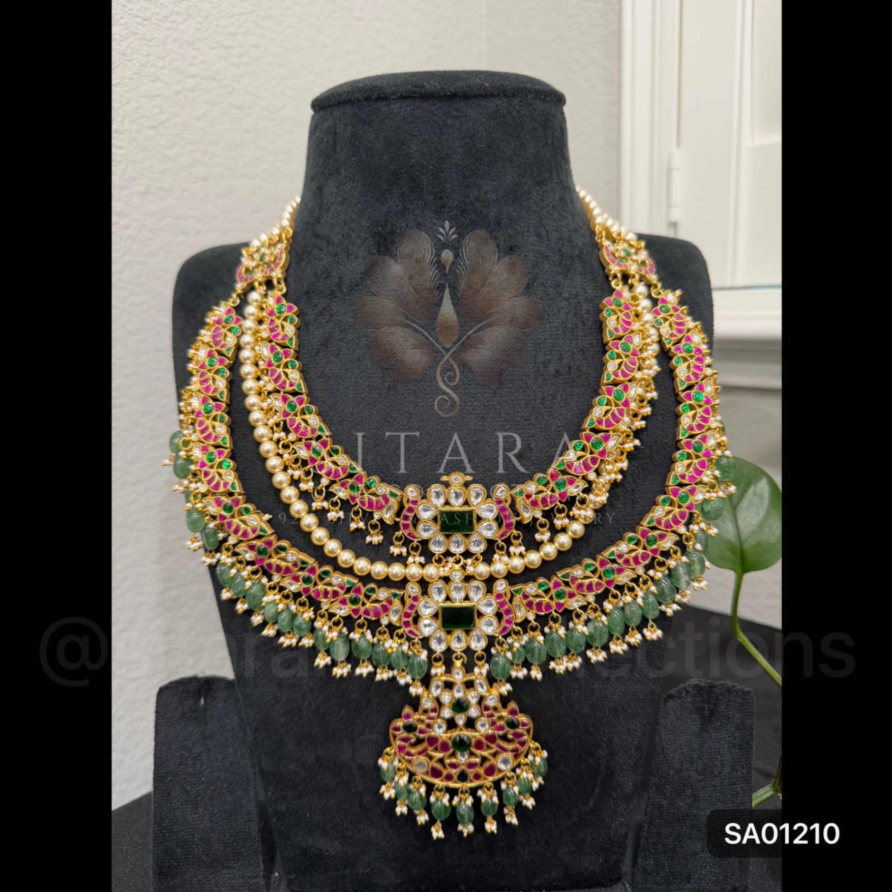 Jadau With Pearl 3 Layer Haaram