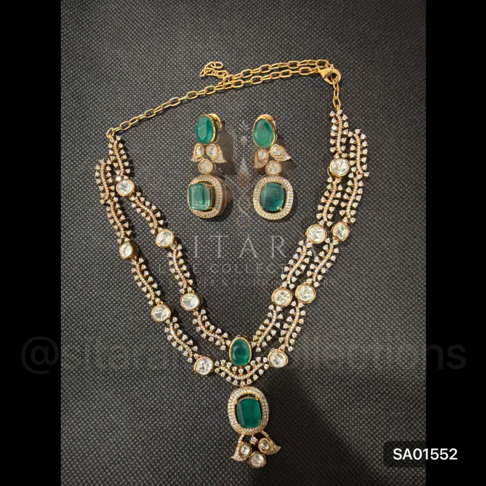 2 Layers Moissanite Designer Necklace Set